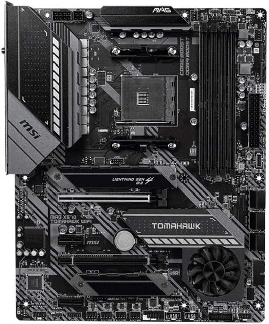 MAG X570S Tomahawk MAX WiFi Gaming Motherboard - ATX, AMD Socket AM4, DDR4, PCIe 4.0, CrossFire, M.2 Slots, Wi-Fi 6E